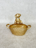 Статуэтка золотой щенок с корзиной VALLE D'ORO PATCHI  Италия 720-2-65