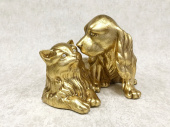 Статуэтка  щенок Спаниель с  Персидским  котом золото VALLE D'ORO PATCHI  Италия