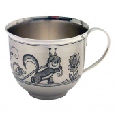 Чашка детская Белочка серебро 925 Северная Чернь арт. 185-22-28