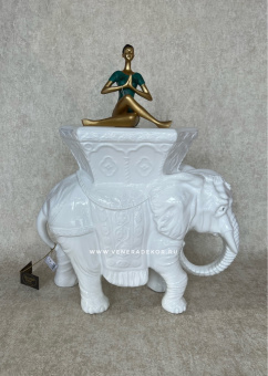 Статуэтка-подставка слон белый VALLE D'ORO PATCHI  Италия