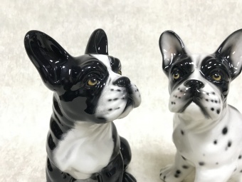 Статуэтка собака Французский бульдог черный  Ceramiche Boxer Италия арт. 194-2-11