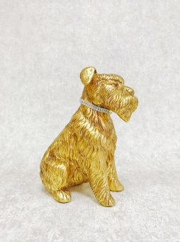 Статуэтка собака Шнауцер золото VALLE D'ORO PATCHI  Италия арт. 720-3-11