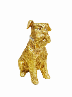 Статуэтка собака Шнауцер золото VALLE D'ORO PATCHI  Италия арт. 720-3-11